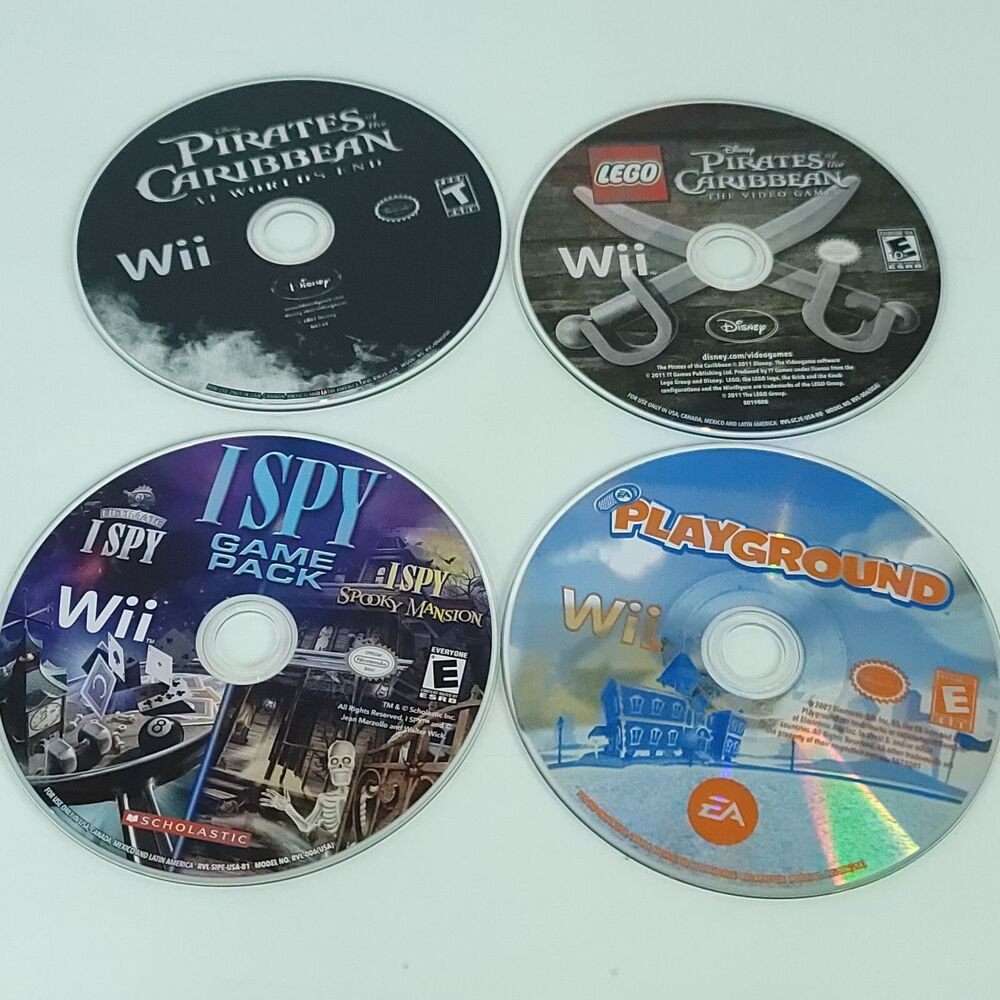Nintendo Wii Games Lot of 4 Bundle Playground Pirates Caribbean worlds end I Spy